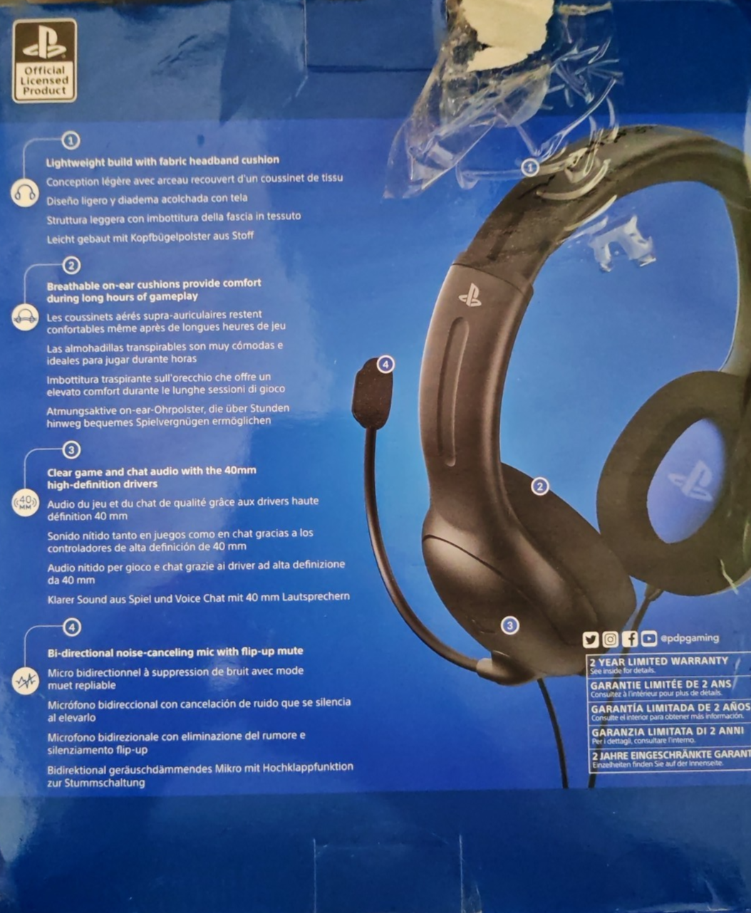 Headset PDP Gaming LVL40 Stereo Kopfhörer mit Mic für PS4 PS5 40MM A8