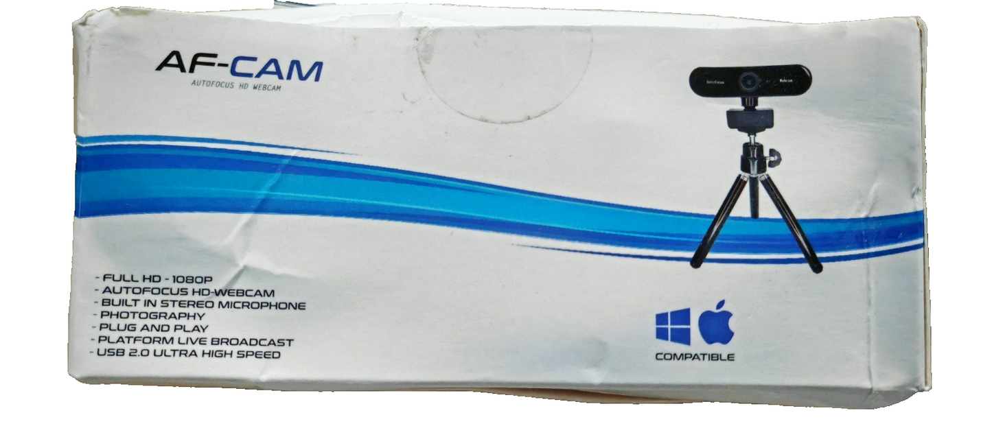 QI-EU AF-Cam Webcam Full HD 1080P Autofokus USB Kamera Mikrofon Video A6