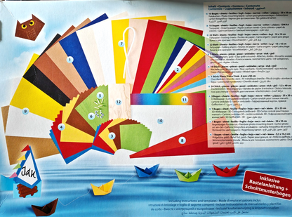 folia Bastelpapierkoffer 110 Teile – Ganzjahr Kreativ Set Kinder Basteln DIY