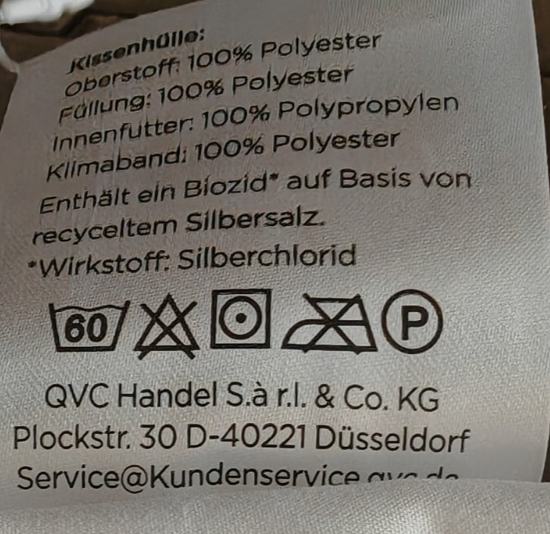 GOLDWOLKE Kopfkissen HeiQ Pure 3 Einleger individuell anpassbar Offwhite HA25