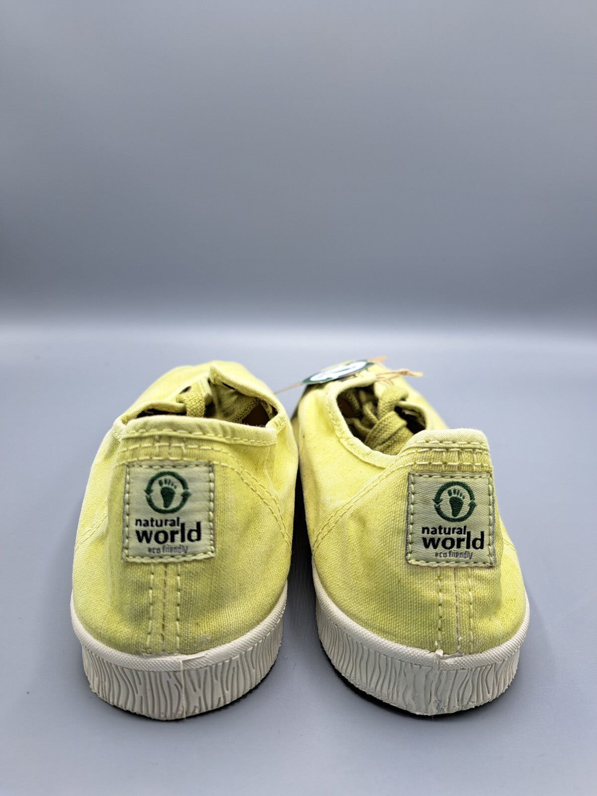Natural World Eco Damen Sneaker Gr. 36 Gelb Zitrone Canvas Halbschuhe Nachhaltig