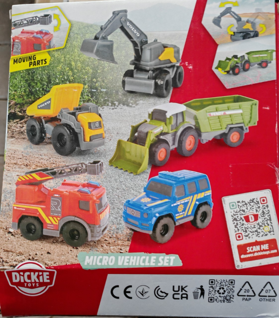 Dickie Toys Micro Vehicle Set Mercedes, Rosenbauer, Fendt Und Volvo