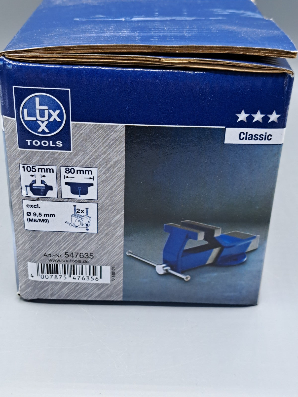Lux Tools Schraubstock 105mm Werkstatt Schraubzwinge Metall Werkzeug