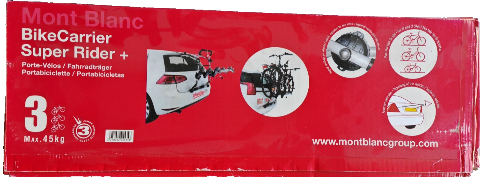 Mont Blanc Super Rider hinten montiert 3 Bike Fahrradträger Rack Mount | Fahr