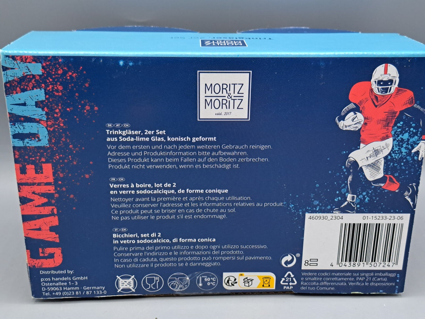 Moritz Moritz Trinkgläser 2er Set Game Day Edition Football Gläser