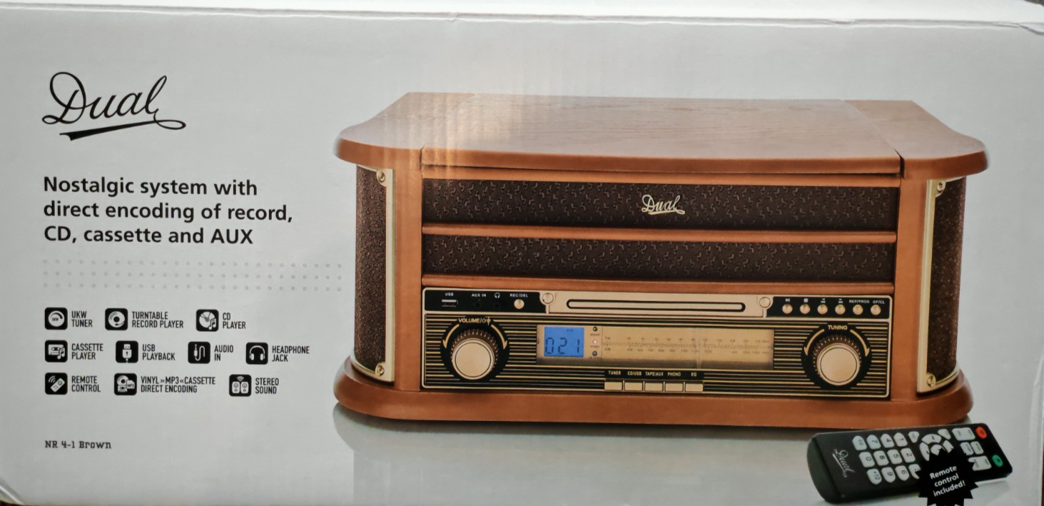 Dual NR4-1 Radioplattenspieler Braun Retro Radio Plattenspieler Nostalgie C03