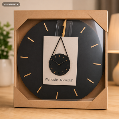 Tawo Wanduhr Midnight mit Lederriemen Moderne Design Uhr Hänge Wohnzimmer HA25