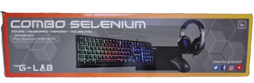 The G-Lab Combo Selenium, Maus-Keyboard-Headset-Mauspad Französisches Layout
