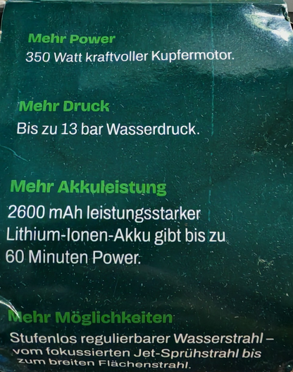 Hammersmith HydroBlast Pro Akku Reinigungspistole 13bar Hochdruckreiniger HA23