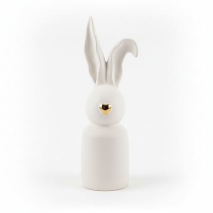 Tchibo Vase Hase aus Keramik mit Herznase – Weiß, Dekorativer Hingucker