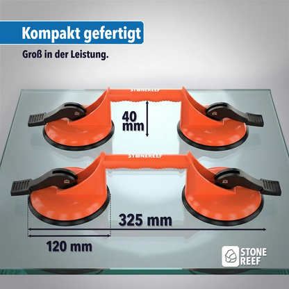 2x STONEREEF Saugheber Doppel Saugnapf Glasheber Fliesenheber Vakuumheber A6