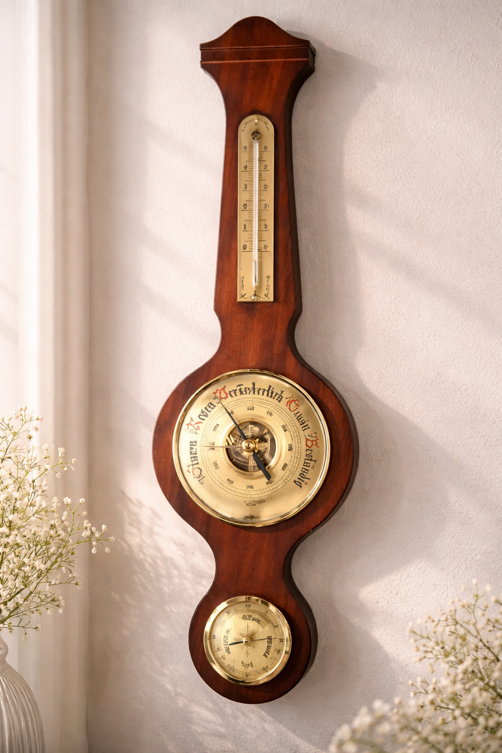 Alte Wetterstation – Holz Barometer seltene Sammler Rarität