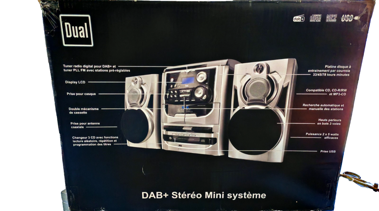 Dual MP301 Stereoanlage CD Wechsler Plattenspieler Kassettendeck USB Radio HA32