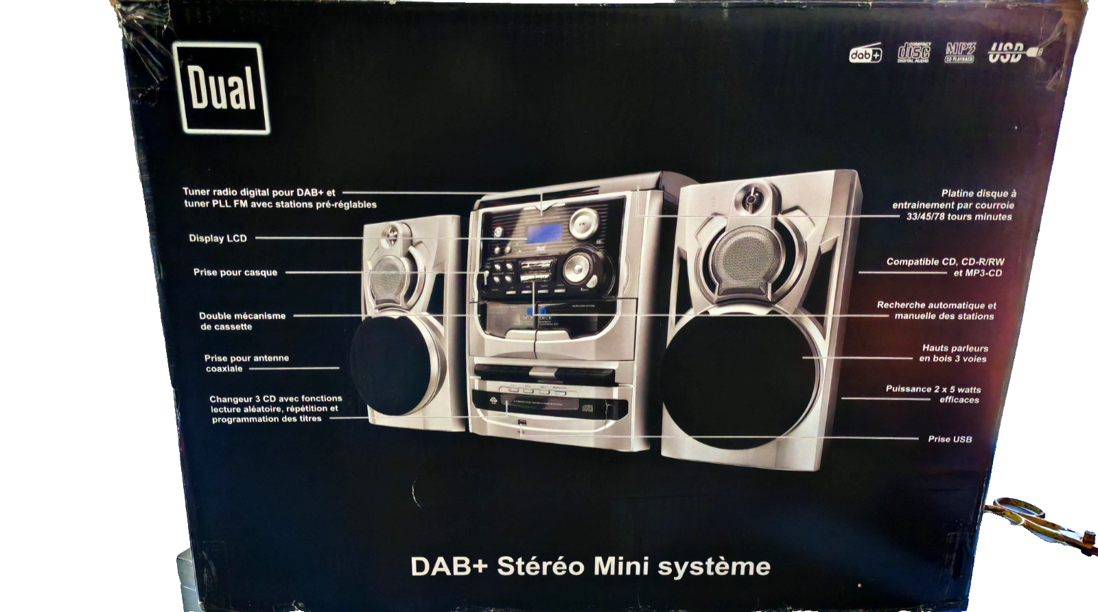 Dual MP301 Stereoanlage CD Wechsler Plattenspieler Kassettendeck USB Radio HA32
