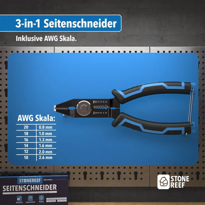 STONEREEF Seitenschneider Abisolierzange 0,8-2,6 mm Kabelschneider Rückstell A6