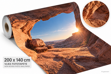 ENKii Vlies Fototapete Canyon Felsen Höhle Landschaft 200x140 cm Premium Plus E2