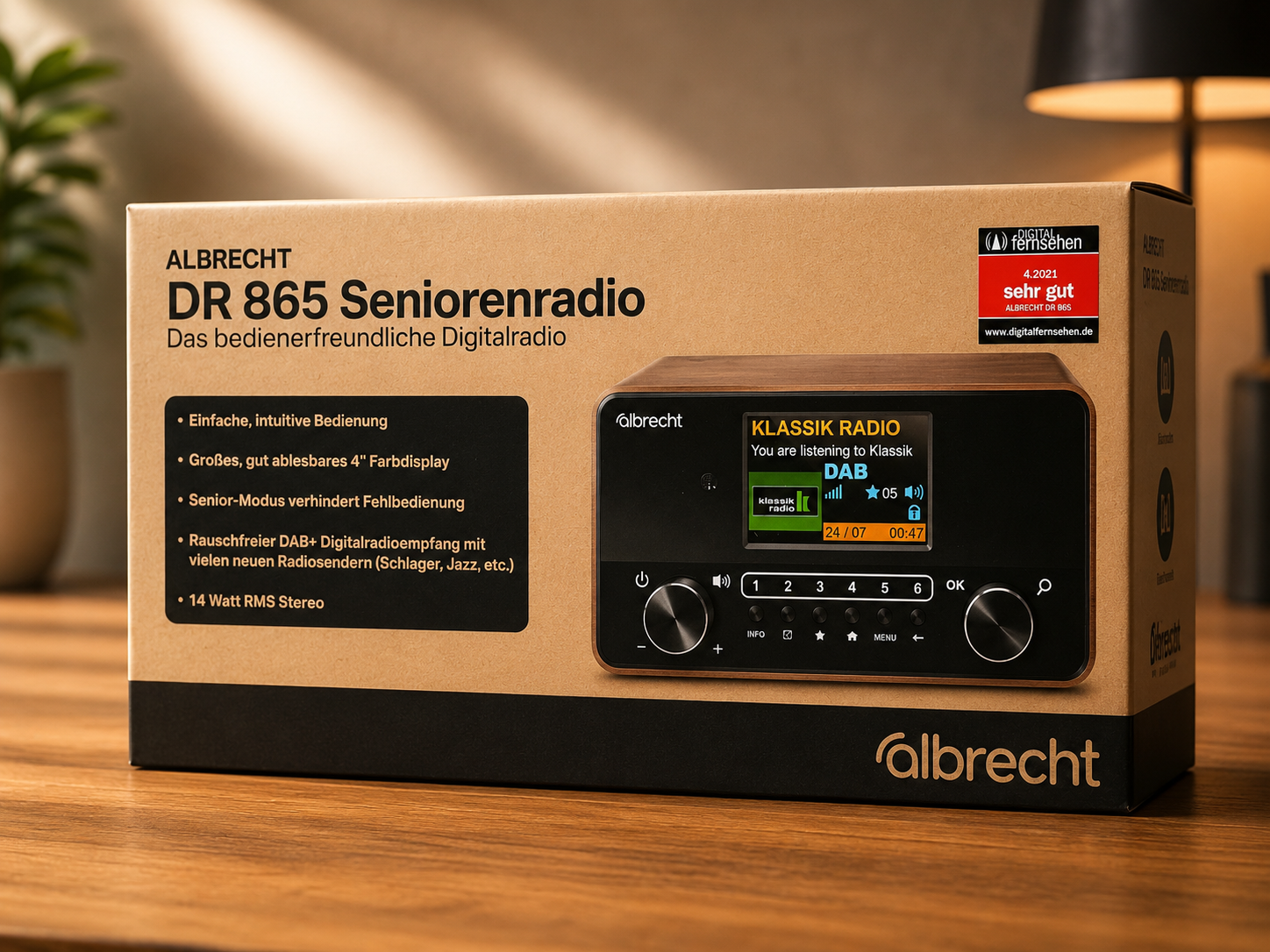 Albrecht DR865 Seniorenradio DAB+ UKW Farbdisplay Kompaktanlage Radio ASA A09