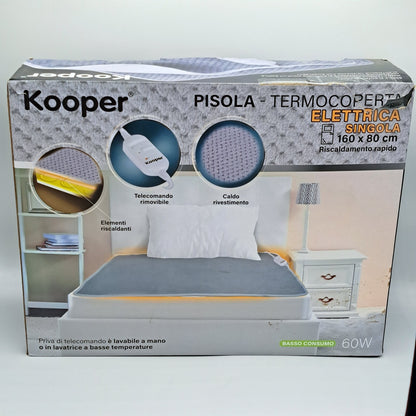 Kooper Heizdecke 160x80 cm 2 Stufen mit Fernbedienung Wärmedecke