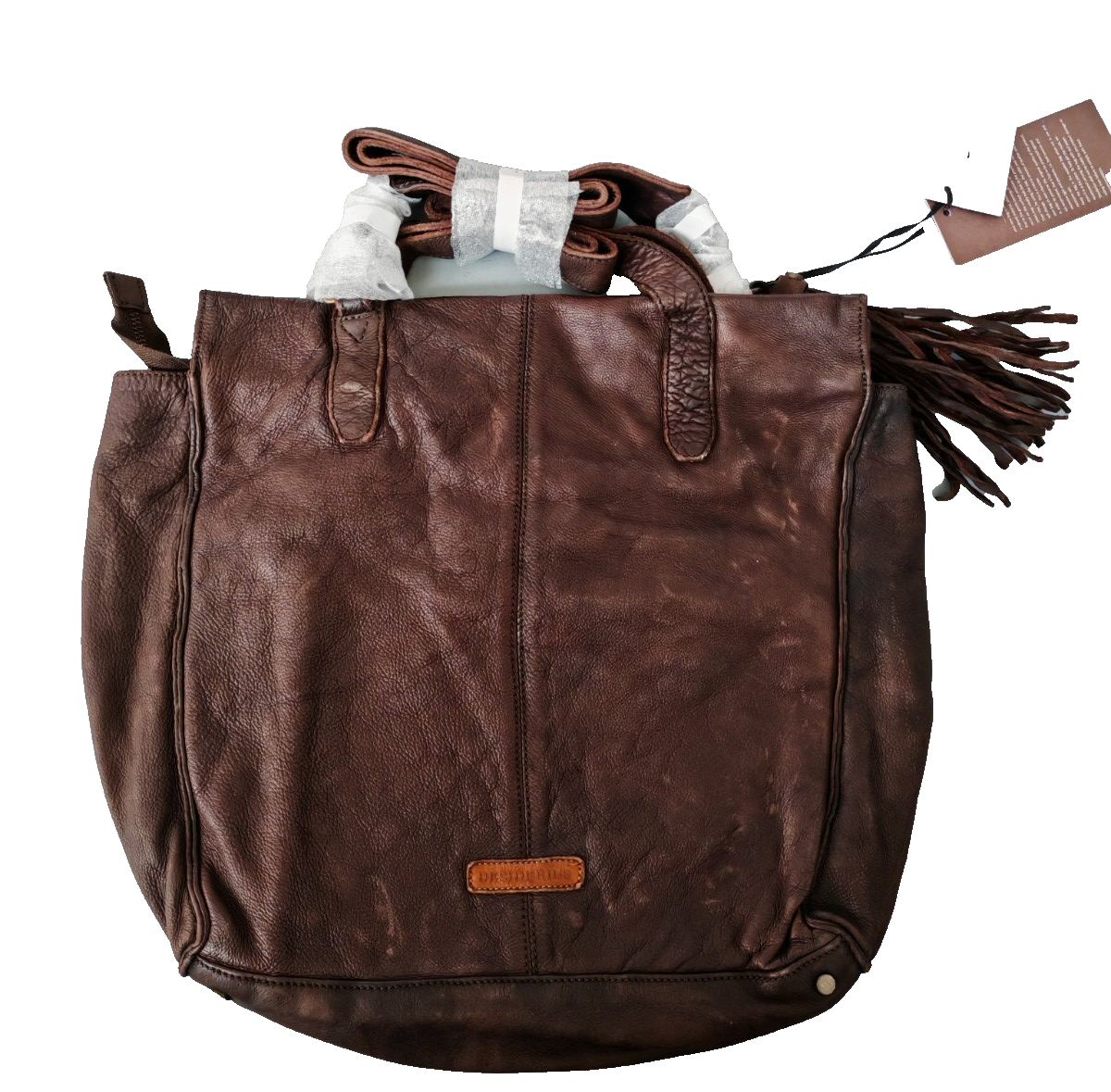 Desiderius Caladia Damen Ledertasche Braun Echtleder Shopper Schultertasche H2