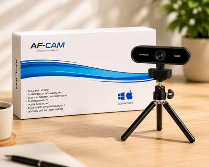 QI-EU AF-Cam Webcam Full HD 1080P Autofokus USB Kamera Mikrofon Video A6