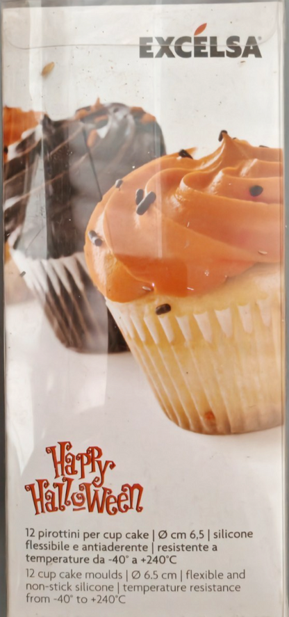 Excelsa Happy Halloween 12 Silikon Muffinformen 6,5 cm Backförmchen Muffin B5