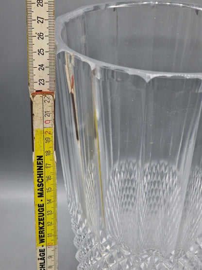 Vintage Glas Vase ca. 27 cm Klarglas Schliffmuster Blumenvase