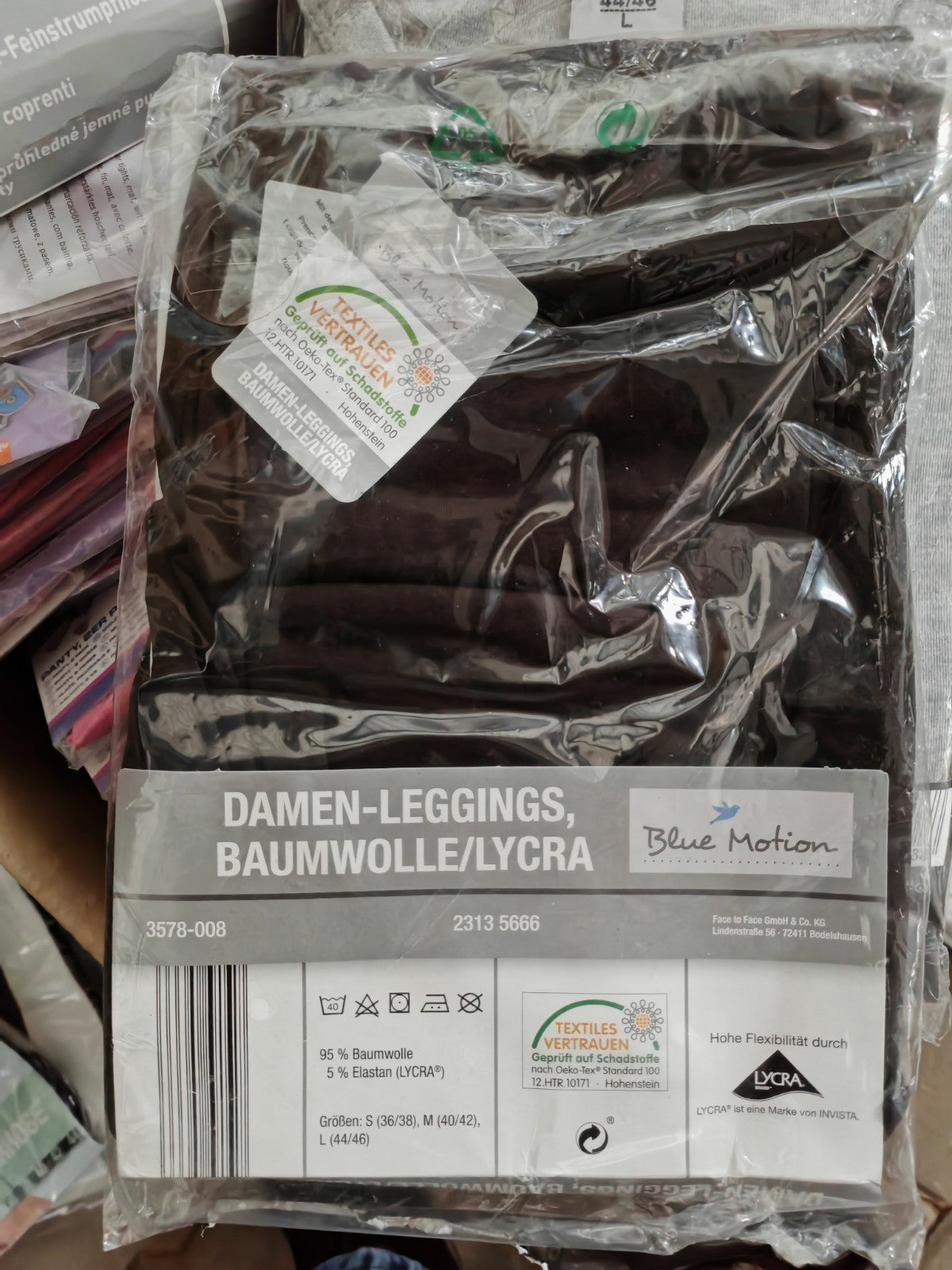 Blue Motion Damen Leggings Gr. M 40/42 Braun Baumwolle Lycra Stretch Hose G3