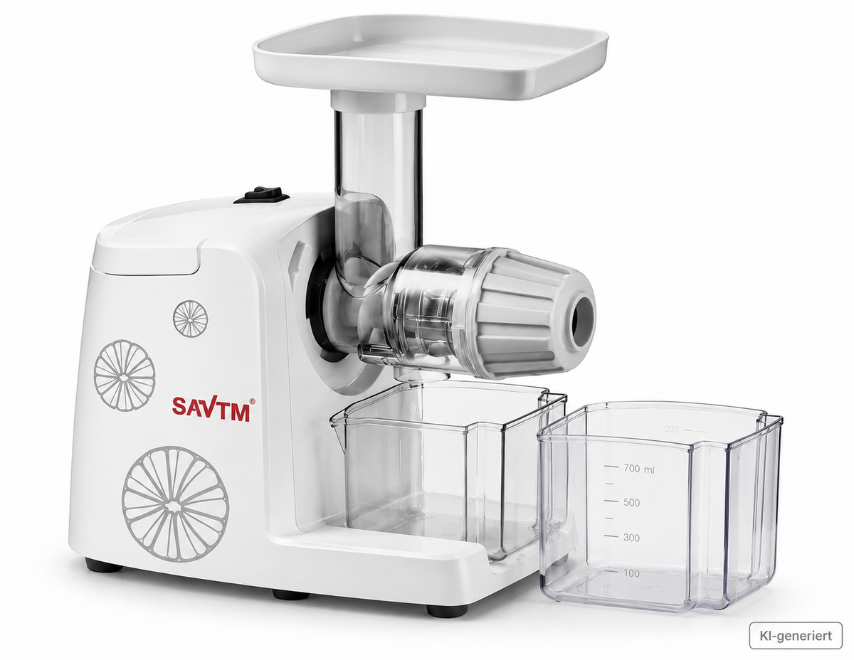 SAVTM JE220-01E00 Slow Juicer Entsafter 150W Kaltentsafter Saftpresse Weiß B3