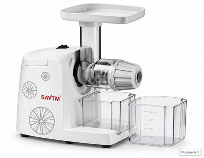 SAVTM JE220-01E00 Slow Juicer Entsafter 150W Kaltentsafter Saftpresse Weiß B3