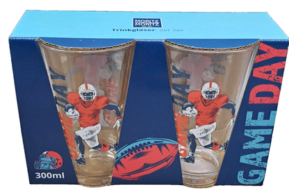 Moritz & Moritz Trinkgläser 2er Set 300ml American Football Game Day Gläser B6