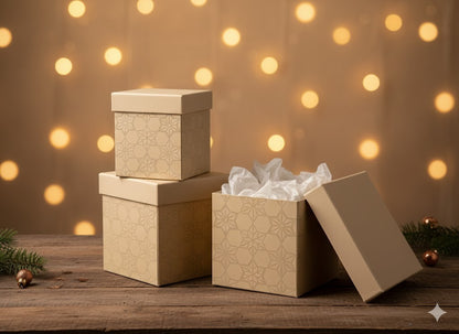 Stewo Geschenkbox 11x11x12,5cm 3er Pack, Weihnachten