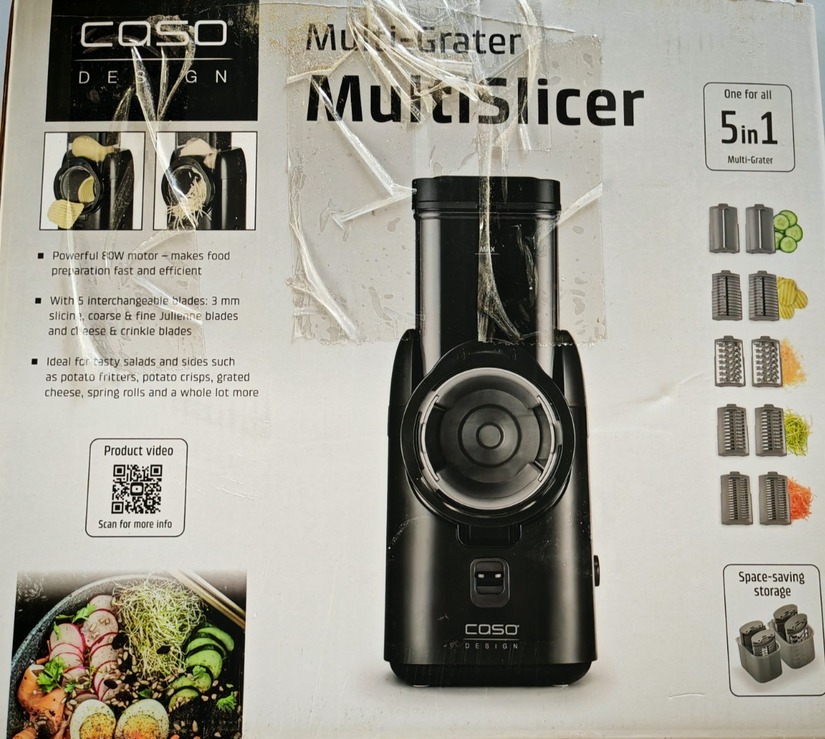 CASO MultiSlicer 5in1 Multireibe Elektrisch Gemüse Käse Reibe 80W Set B-03