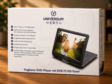 Universum DVD Player DVB-T2 HD Tuner Tragbar USB Radio Bildschirm mobil