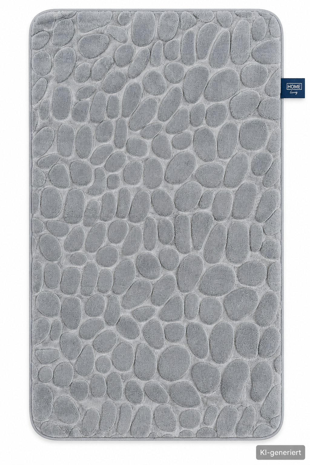 HOME CREATION Badteppich 60x100cm Grau Steinoptik 3D Struktur Badematte D9
