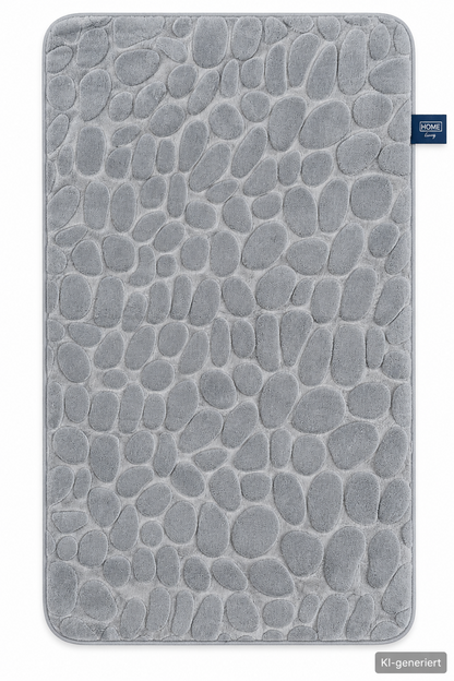 HOME CREATION Badteppich 60x100cm Grau Steinoptik 3D Struktur Badematte D9