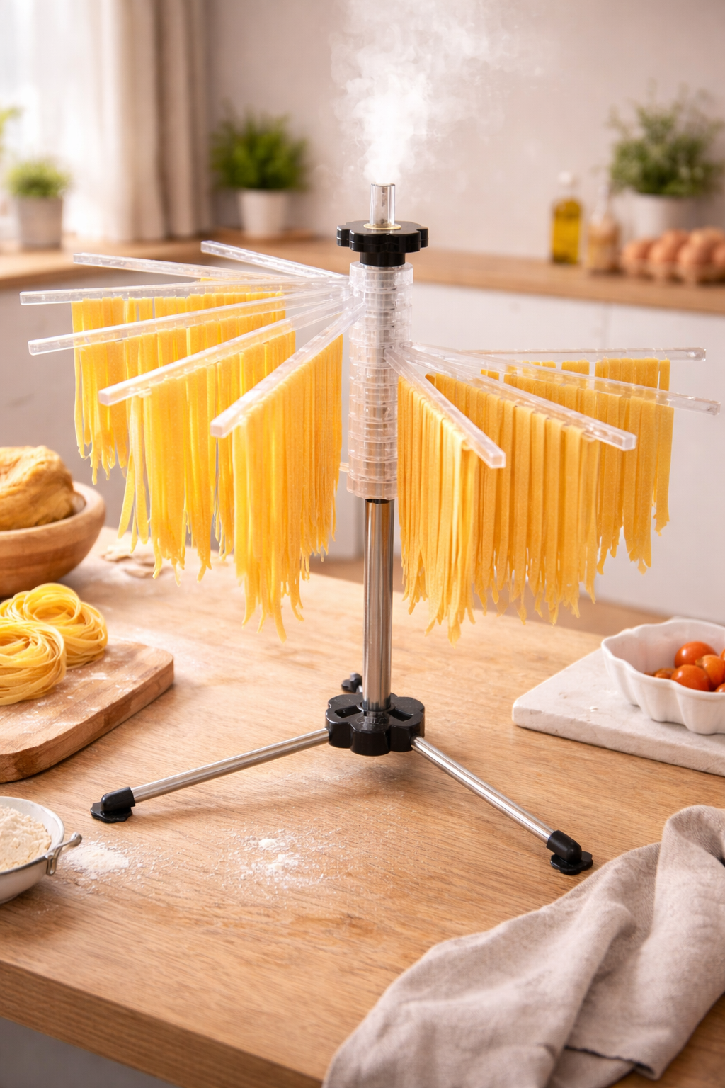 Thiru Nudeltrockner – Für bis zu 2 kg Pasta, platzsparend mit Transportstab