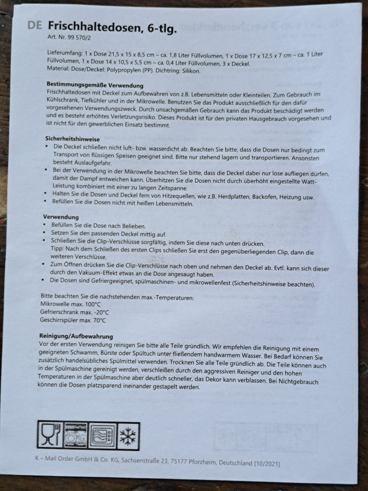 Frischhaltedosen Set, 6-teilig, Gepunktet, Brotdose