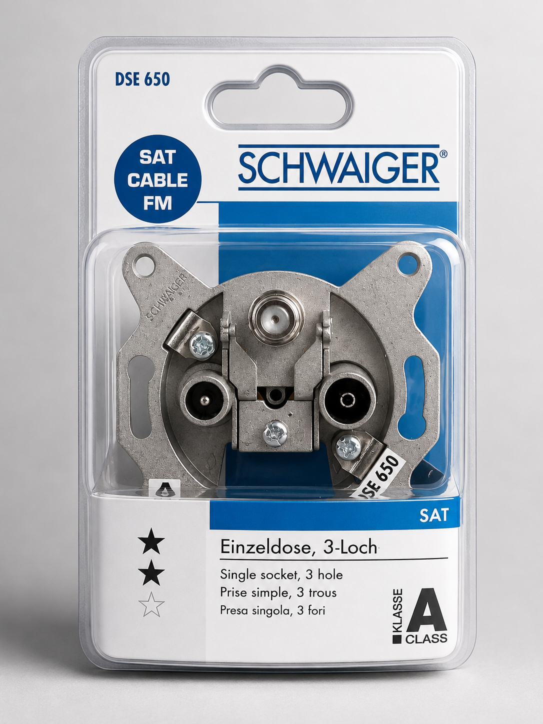Schwaiger SAT Antennendose 3-Loch TV Radio SAT Enddose FM Einzeldose A5