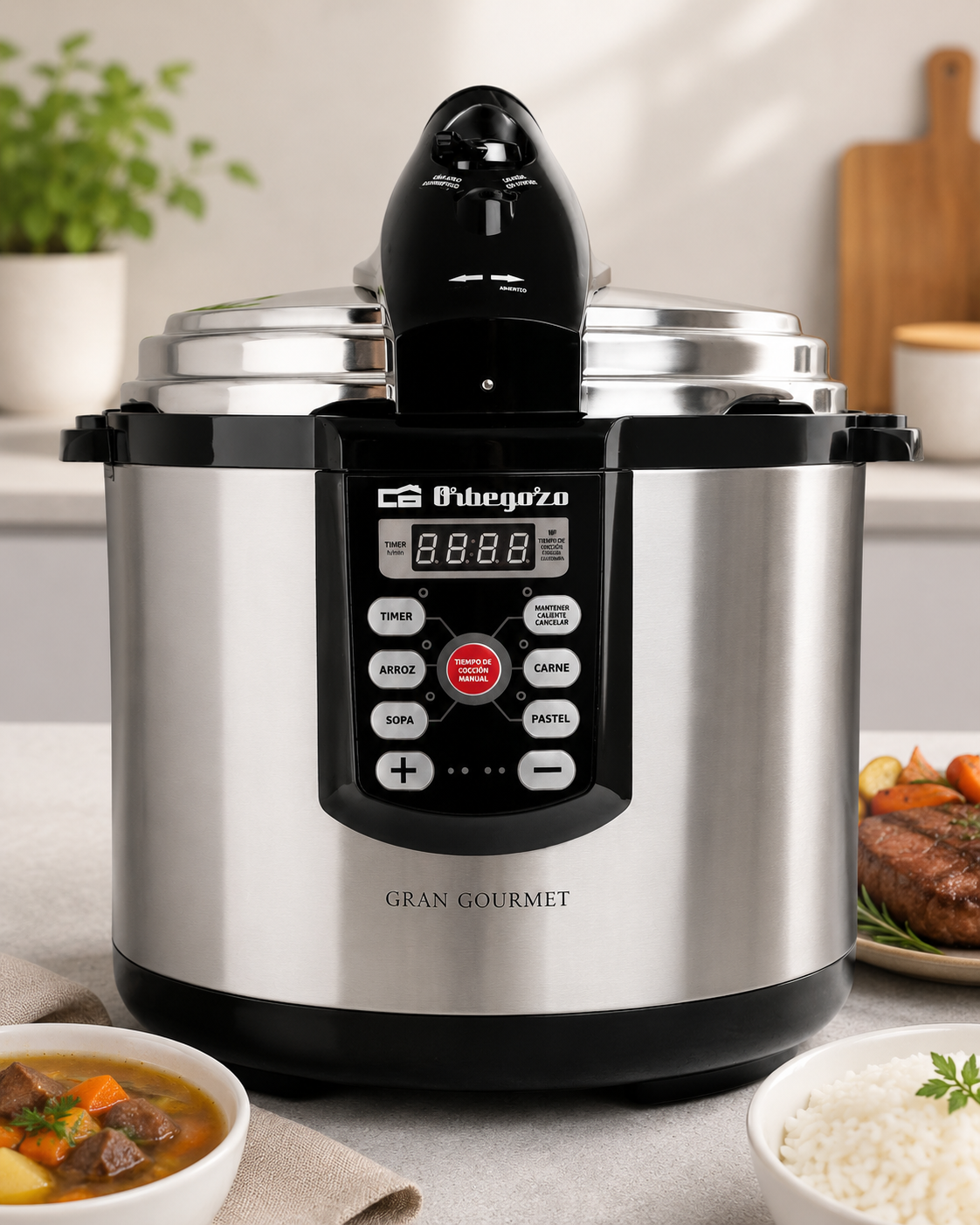 Orbegozo HPE6075 Schnellkochtopf 6L Edelstahl Induktion Dampfkochtopf Profi E6