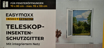 EASYmaxx Insect Protect Fliegengitter Fenster Teleskop Insektenschutz Netz B-02