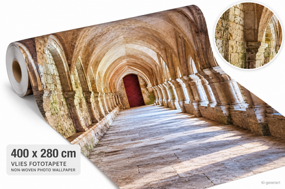 ENKii Vlies Fototapete Kloster Gewölbe Arkaden 400x280 cm Premium Plus 11,2m² E2
