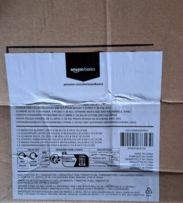 Amazon Basics, Gewichtsdecke, 1,36 kg, 91,4x121,9 cm, Grau