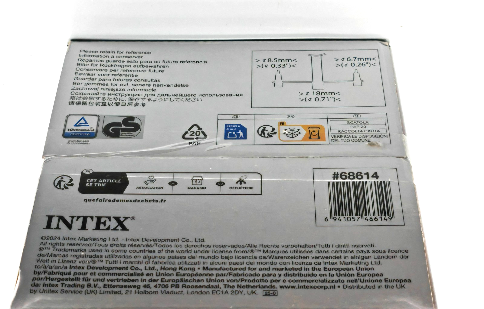 Intex Handpumpe – Double Quick II Luftpumpe für Luftmatratzen