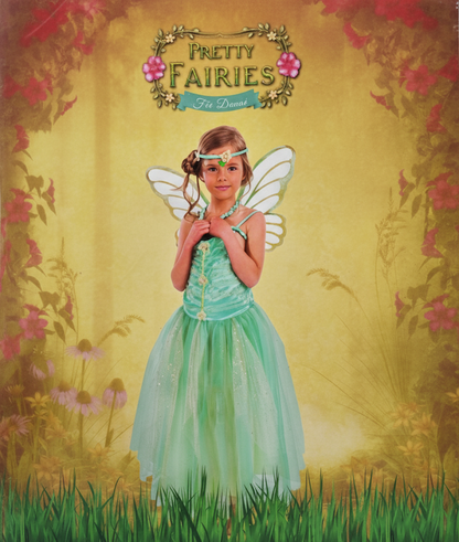 CHAKS Pretty Fairies Fee Kostüm Mädchen Gr. 140 Türkis Feenkleid Karneval G