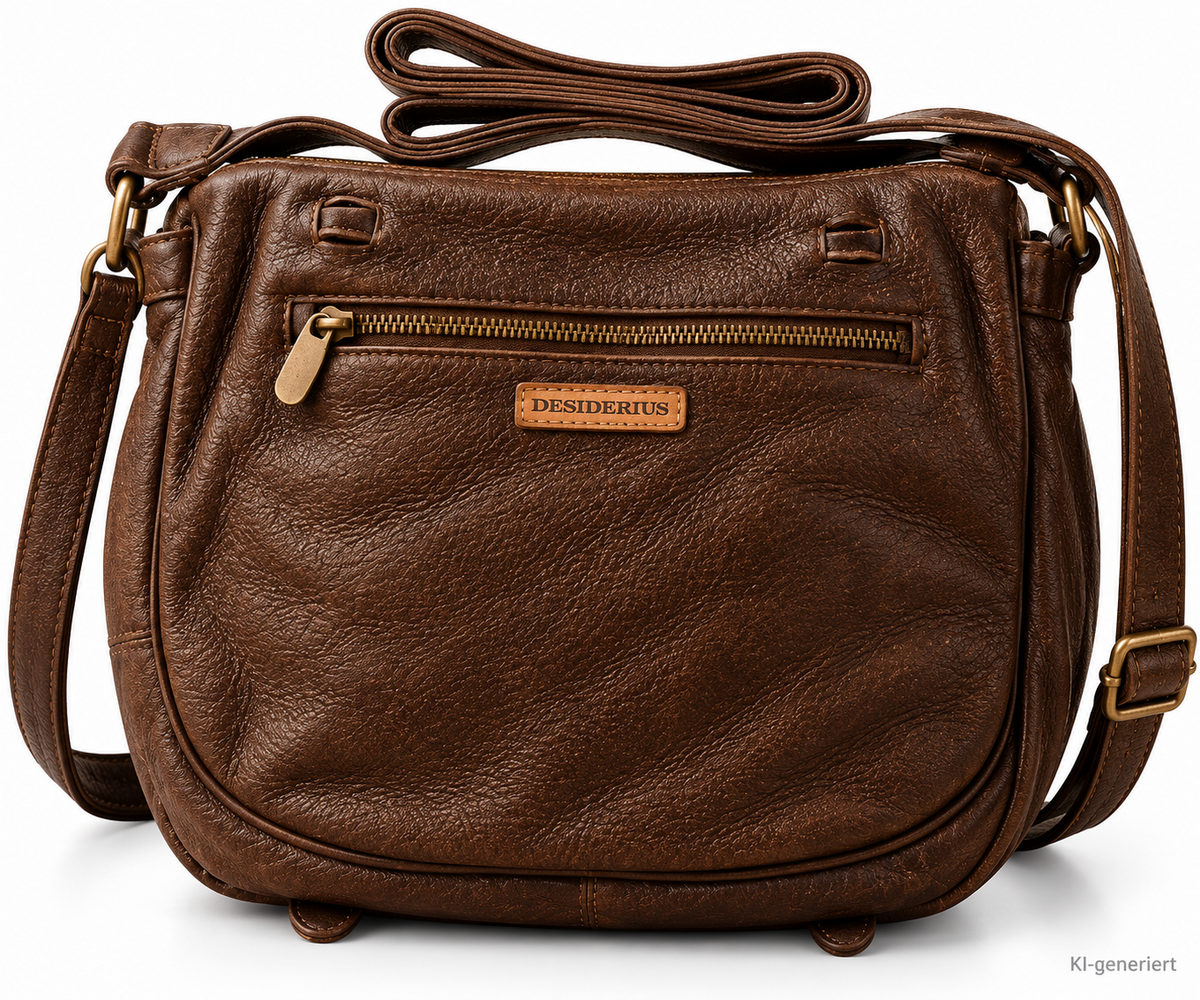DESIDERIUS Basic Kajetan Herren Umhängetasche Dark Brown Rindsleder Echtleder H2