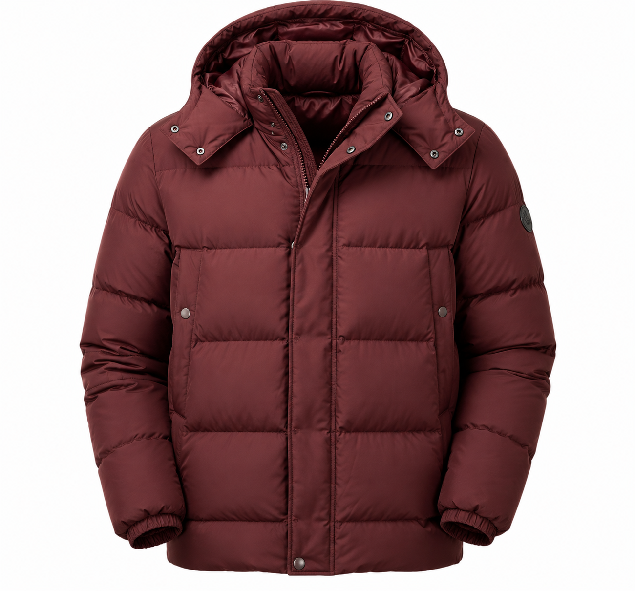 Strandfein Menswear Herren Steppjacke Gr. 56 Weinrot Kapuze abnehmbar Winter