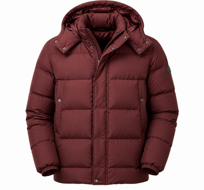Strandfein Menswear Herren Steppjacke Gr. 56 Weinrot Kapuze abnehmbar Winter