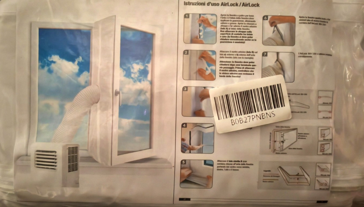 AirLock Fensterabdichtung 4m Klimaanlage Abluftschlauch Fensterdichtung Weiß B1