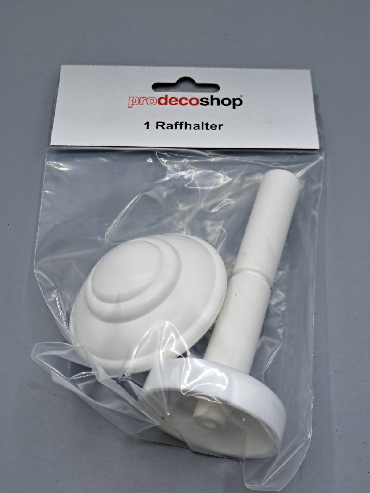 Prodecoshop Raffhalter Weiß 1 Stück Vorhanghalter Gardinenhalter Raffknopf