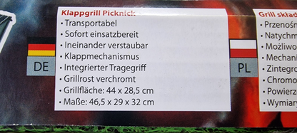 Activa Klappgrill BBQ Grill Schwarz Camping Picknick